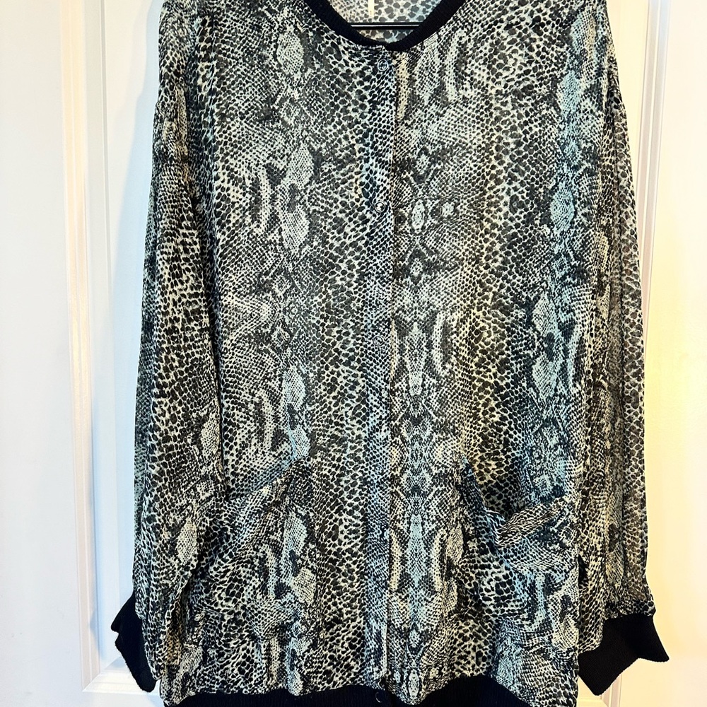Free People Lori Python Sheer Oversized Button Up… - image 6